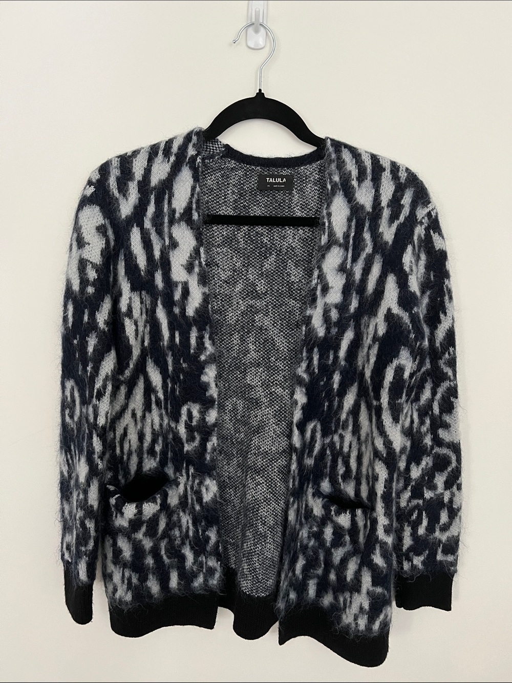 TALULA | Animal Print Mohair Blend Open Cardigan Sweater